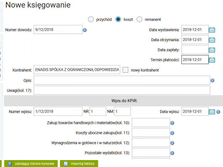 Rejestry zakupu i sprzedaży VAT