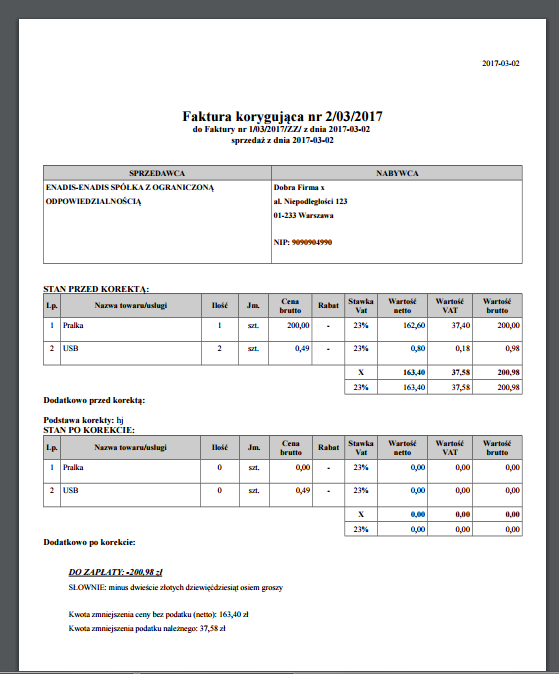 Co musi zawierać korekta faktury? Księgowość Spółki z o.o.